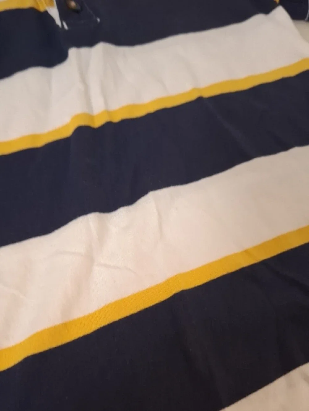 Carter's Navy, White & Yellow Striped Polo